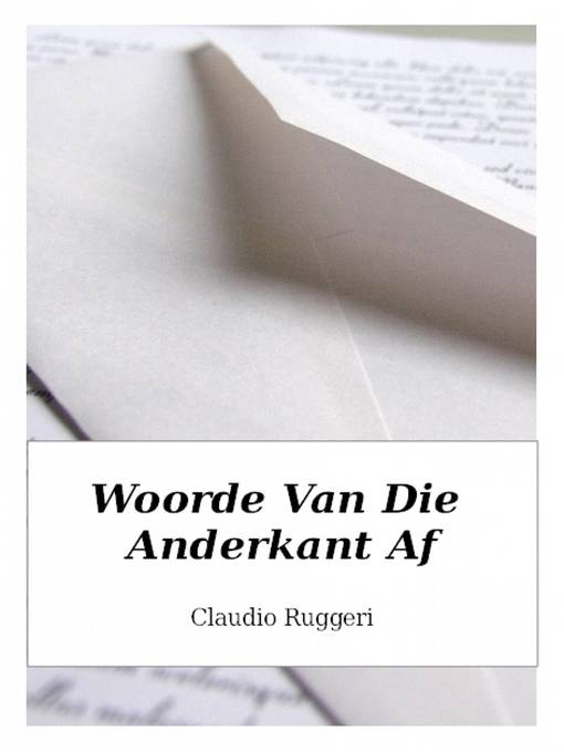 Cover image for Woorde Van Die Anderkant Af
